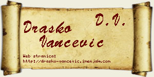Draško Vančević vizit kartica